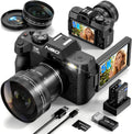 True 5K Digital Cameras for Photography 64MP - 16X Zoom, WiFi, with 64GB TF Card, Wide-Angle & Macro Lens, Autofocus & Anti-Shake, Vlogging Camera for YouTube Travel (Black)