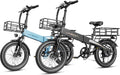 Jasion Electric Bike for Adults, Peak 1000W Motor with 25Mph EBS Ebike, Built-in 48V Removable Battery up to 55 Max Miles fo Folding Ebike, Aluminum 20'' Fat Tire Adult Electric Bike