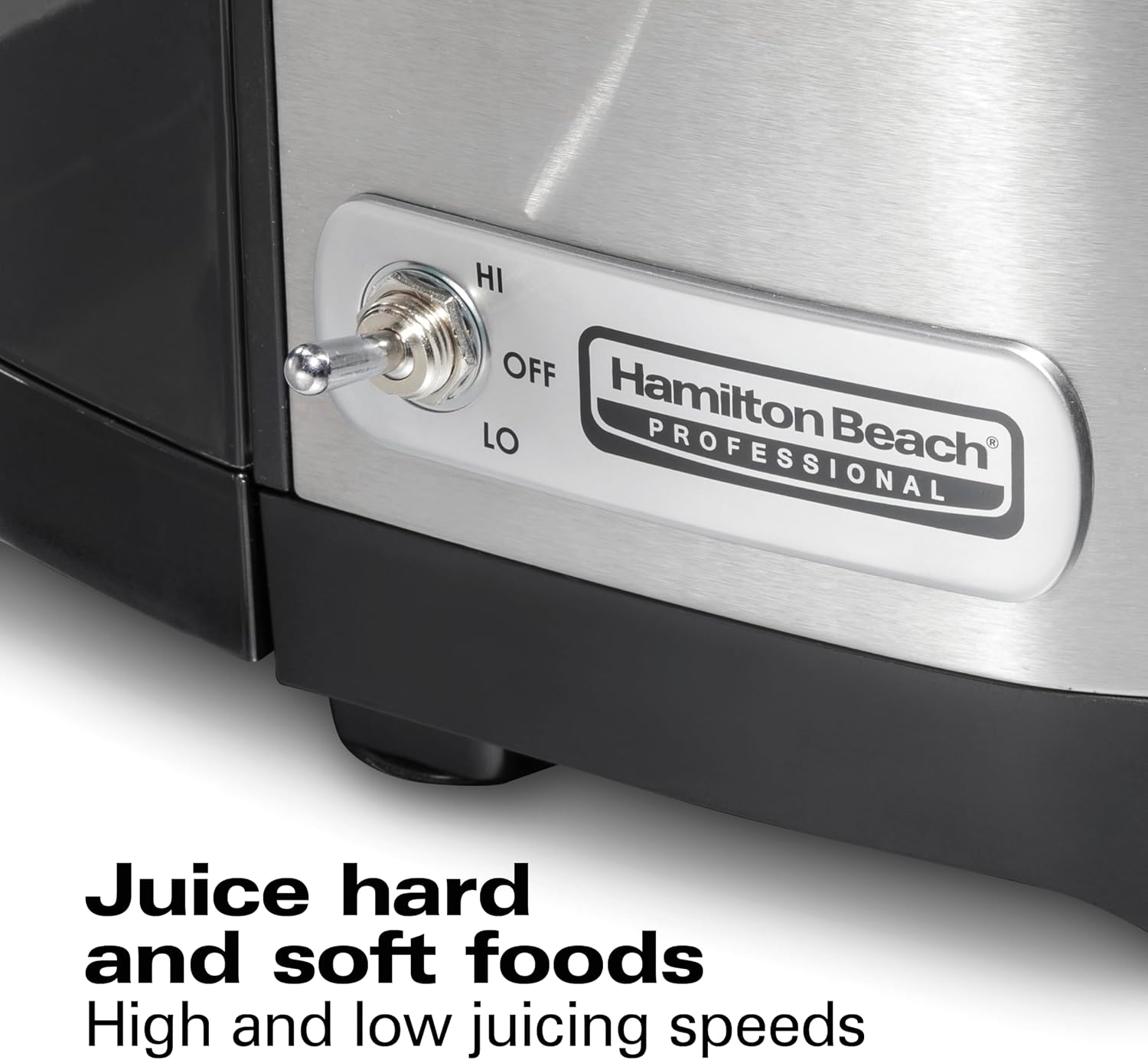Hamilton Beach Professional Juicer Machine, Centrifugal Extractor, with 3.5' Super Chute for Whole Fruits and Vegetables, 1100 Watts Easy Sweep Cleaning Tool, Black (67906)