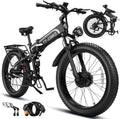 9000W Dual Motor Electric Bike for Adults 42MPH with 60V30A, 26x4 Fat Tire All Terrain Ebikes, Full Suspension E Bike, SHM 7-Speed Gear Electric Bicycle ebike-9000w (9000W60V30A 42MPH)