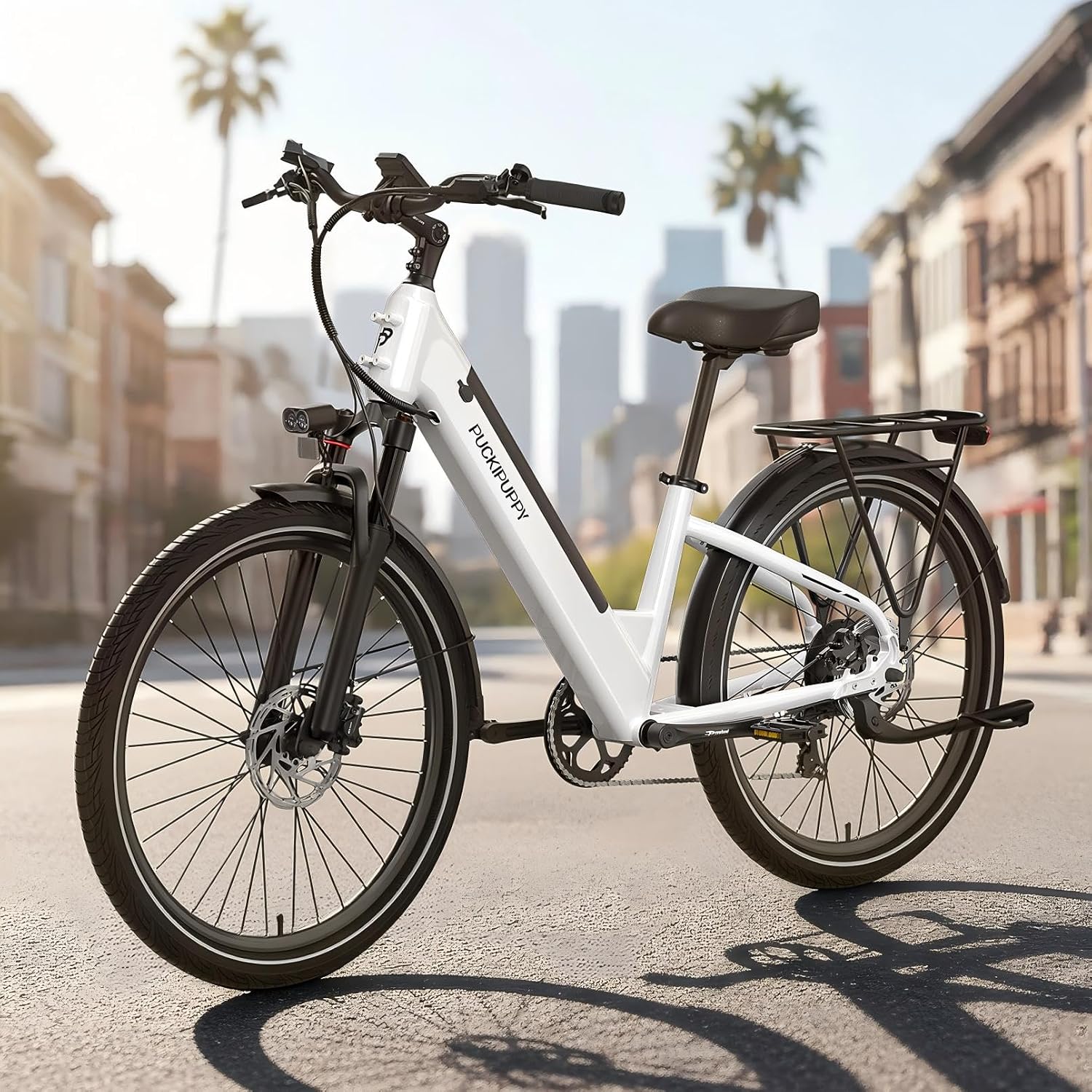 PUCKIPUPPY Electric Bike for Adults 960W, 28MPH 75Miles Commuting Electric Mountain Bike, 48V15AH Removable Battery Adult Electric Bicycles 7-Speed, Poodle Ebike