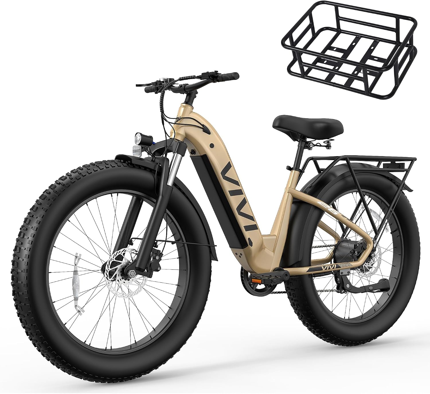 Vivi ACE07 Electric Bike for Adults, 26' x 4.0 Fat Tire Ebike, 750W Motor Electric Bike, 19.8MPH Ebikes for Adults with 48V 720WH Removable Battery, 7 Speed, SGS Certified to UL2849