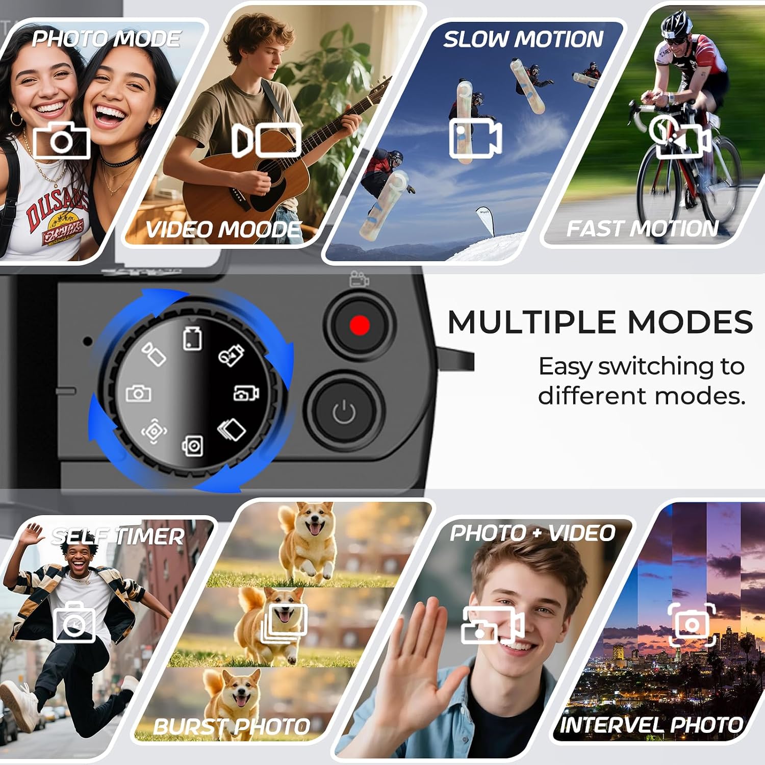 4K Digital Camera for Photography with WiFi Auto-Focus Vlogging Camera for YouTube with Flip Screen, Come with 2 Batteries, Wide & Macro Lens, Microphone, MicroSD Card, Card Reader