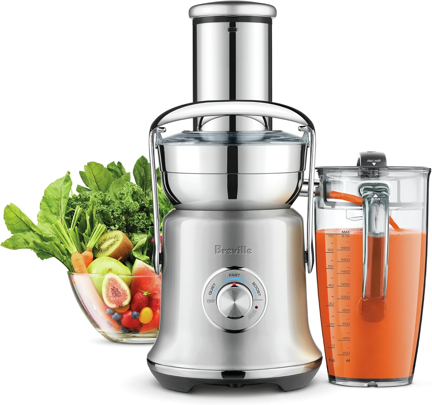 Breville the Juice Fountain® Cold XL Centrifugal Juicer, BJE830SIL, Silver