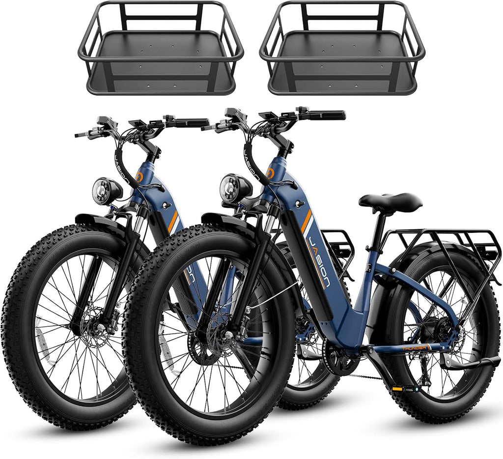 Jasion Thunder/PRO/ST Electric Bike,2000W/1800W Peak Ebikes for Adults,26''Fat Tire Best Ebike for Men,90/80 Miles with 1040Wh/864Wh Battery,35/30+MPH Max Speed Bicycles,500/400LB Capacity