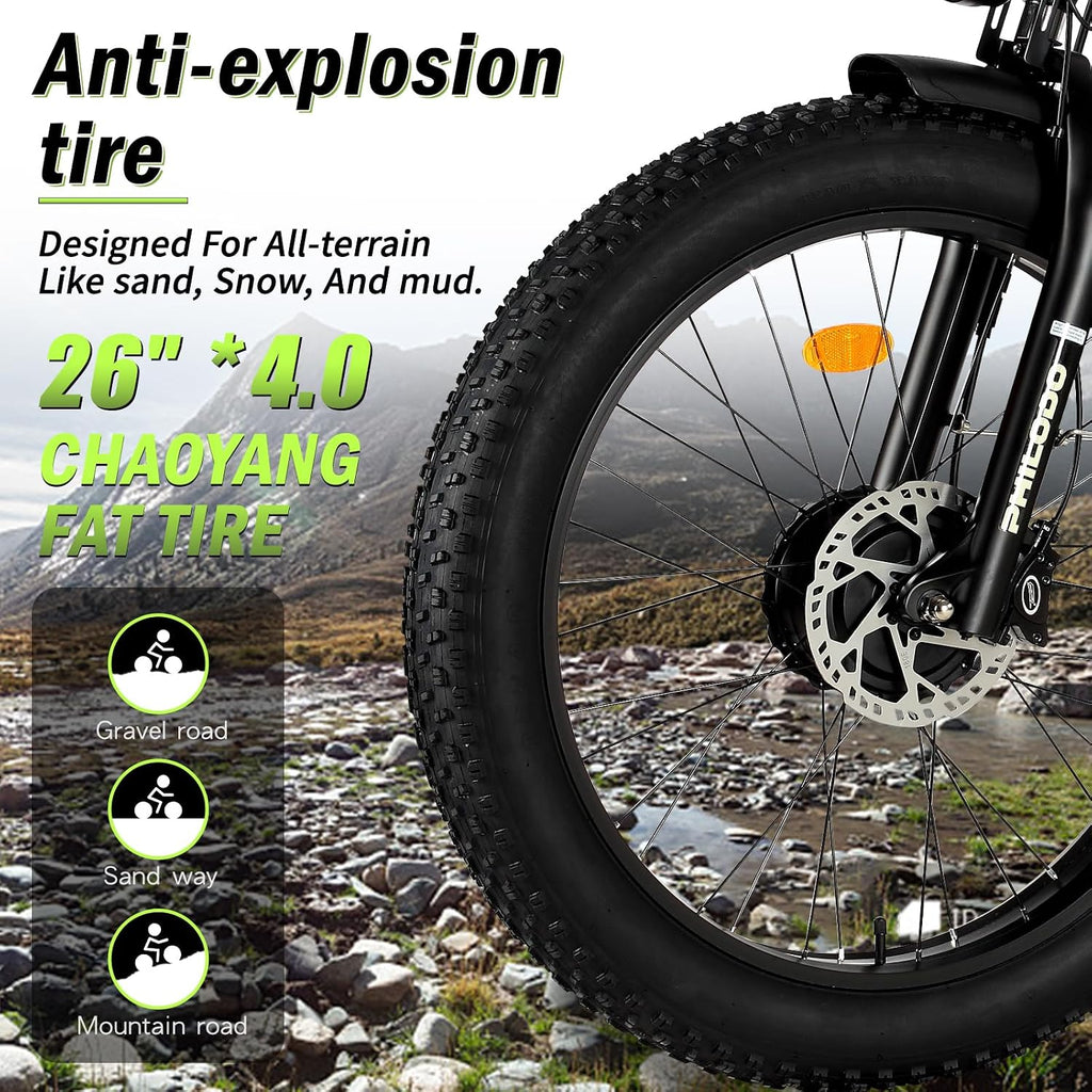 5000w Dual Motor Electric Bicycles, 60V Battery E-Bike with 45 MiIe P-Hour Electric Bike for Adults, 26 Fat Tire Hunting Ebike for All Terrain, Full Suspension Electric Ebike