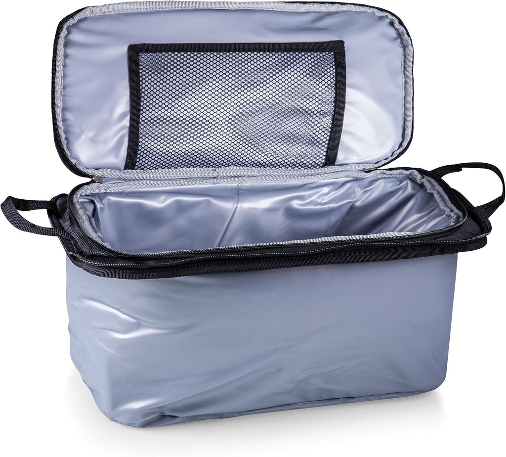 ONIVA - a Picnic Time brand Buccaneer Portable Charcoal Grill & Cooler Tote, (Black with Gray Accents)