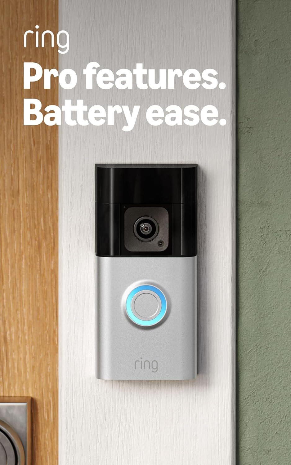 Ring Battery Doorbell Pro, Home or business security, Two-Way Talk with Audio+, 3D Motion Detection, and 1536p HD+ Head-to-Toe Video