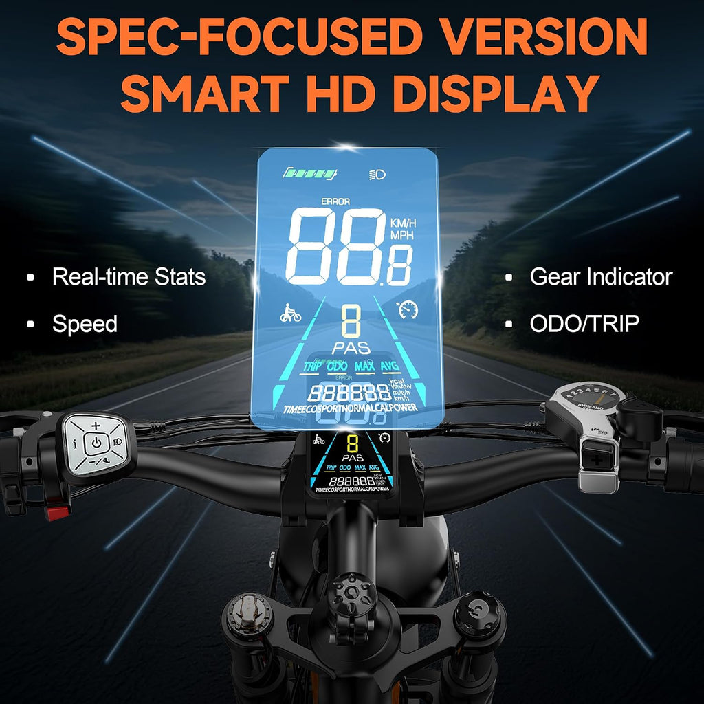 Electric Bike for Adults,5000W/3000W Peak Dual Motor ebike 35MPH E Bikes for Men Women,52V 32/23AH Battery, 80/100 Miles Range Ebike,26'Fat Tire Full Suspension E-Bike