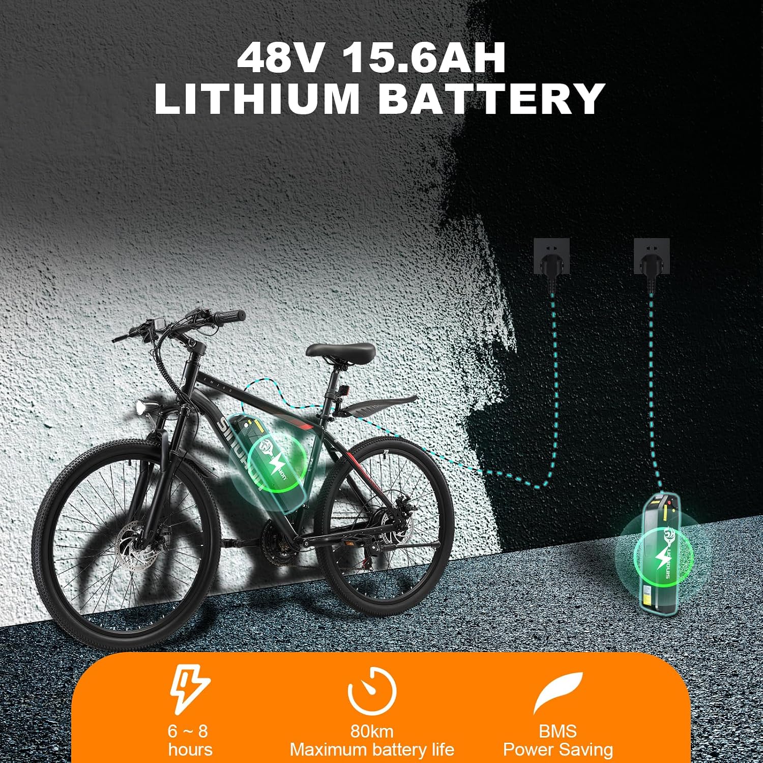 26' Electric Bike for Adults, E-Bike Commuter–500W Brushless Motor,375/749WH, 7-Speed, Front Suspension Fork, 20/28MPH Top Speed, 40+ Miles Long Range