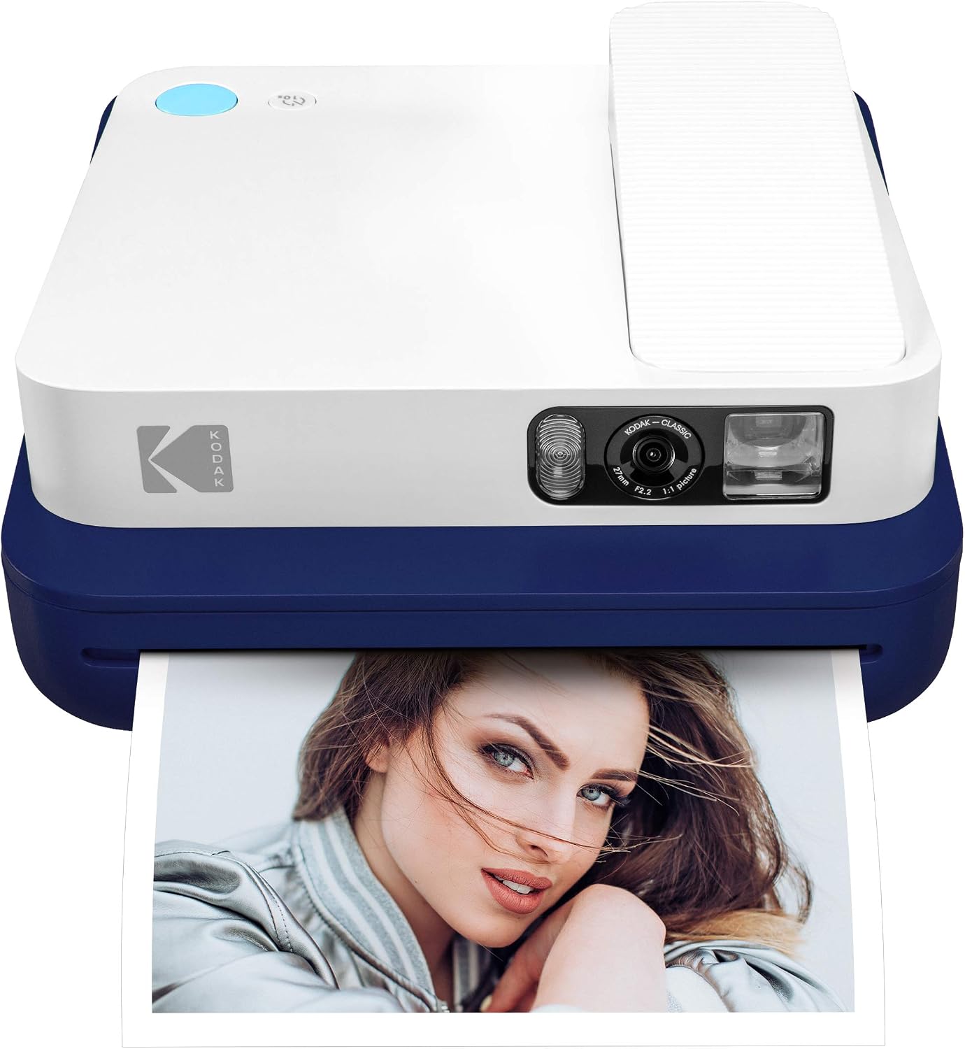 Zink KODAK Smile Classic Digital Instant Camera for 3.5 x 4.25 Zink Photo Paper - Bluetooth, 16MP Pictures (Blue)