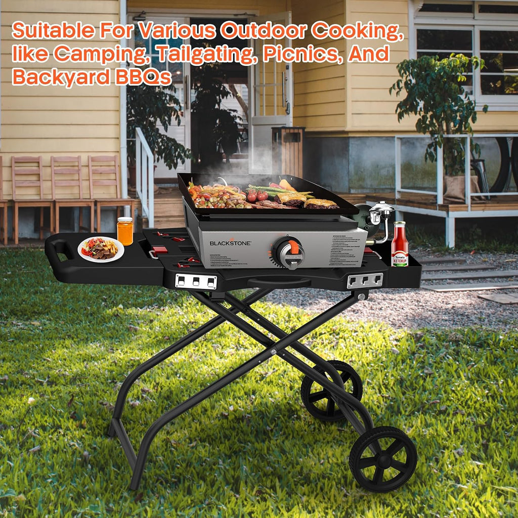 Outdoor Grill Stand for Weber Q1200, Q1000, Q2200, Q2400, Portable Grill Cart for Blackstone 17'& 22' Table Top Griddles, for Weber Grill,Griddle Stand for Blackstone,for Travel and Camping