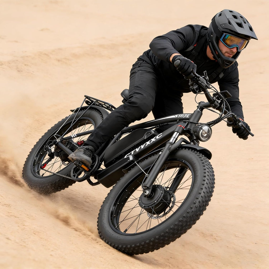 6000W Peak Dual Motor Ebike for Adults - 52V 34Ah Fast Electric Bike for Men Women 45 MPH,Up to 100 Miles,24' Fat Tire Lockable Suspension Electric Bicycle for Snow Off-Road Commuter Mountain E-Bike