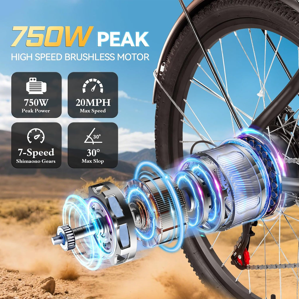 ZNH Electric Bike for Adults with 1000W Motor & 624/940.8 Wh Built-in Removable Battery, 70Miles 25 MPH Step Thru Electric Bicycle, 24'/26' Commuter E Bikes with 7-Speed, UL 2849 Certified