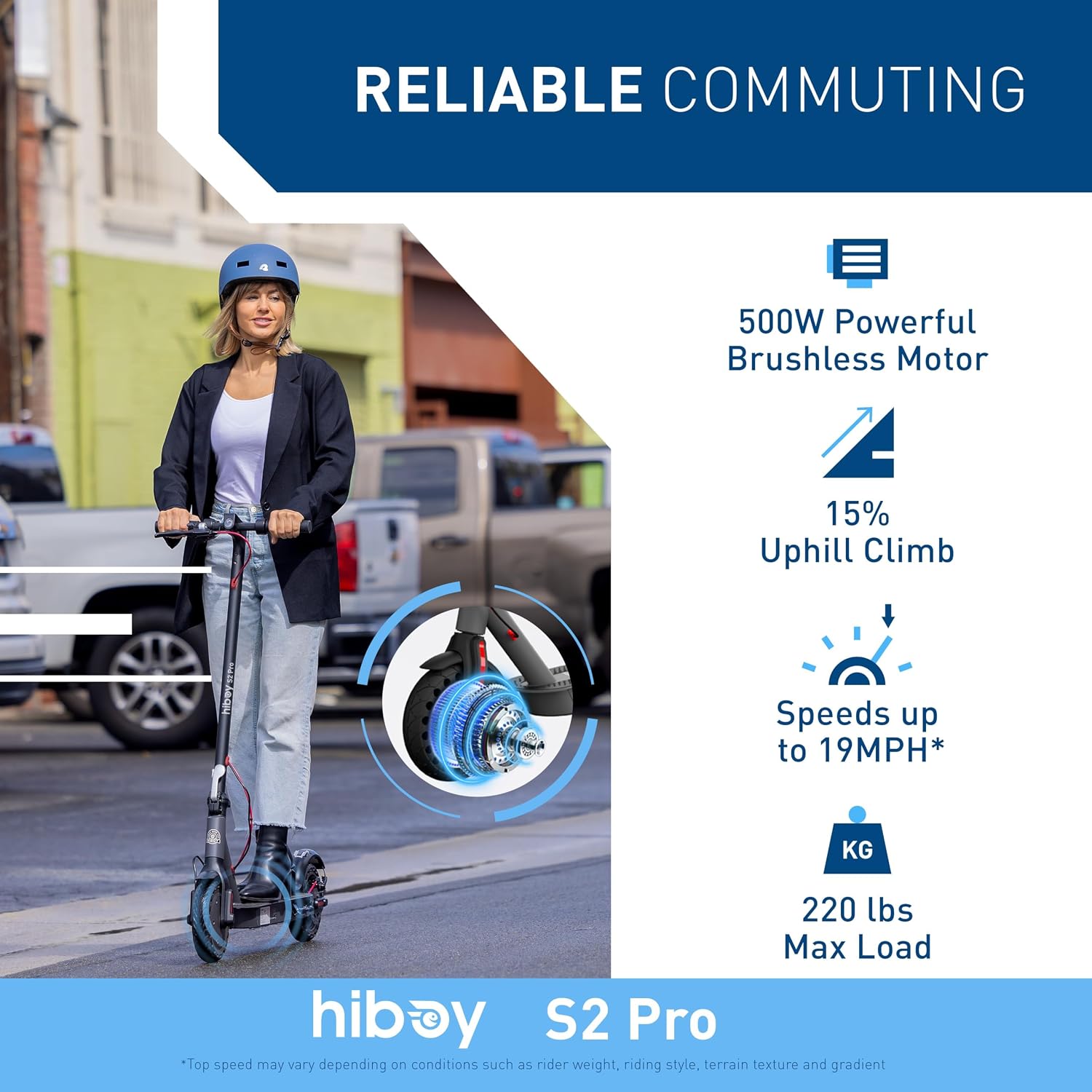 Hiboy S2 Pro/X300 Electric Scooter, 500W Motor, 10'/12' Tires, 25/38 Miles Range E Scooter, 19/23 Mph Folding Commuter Electric Scooter for Adults