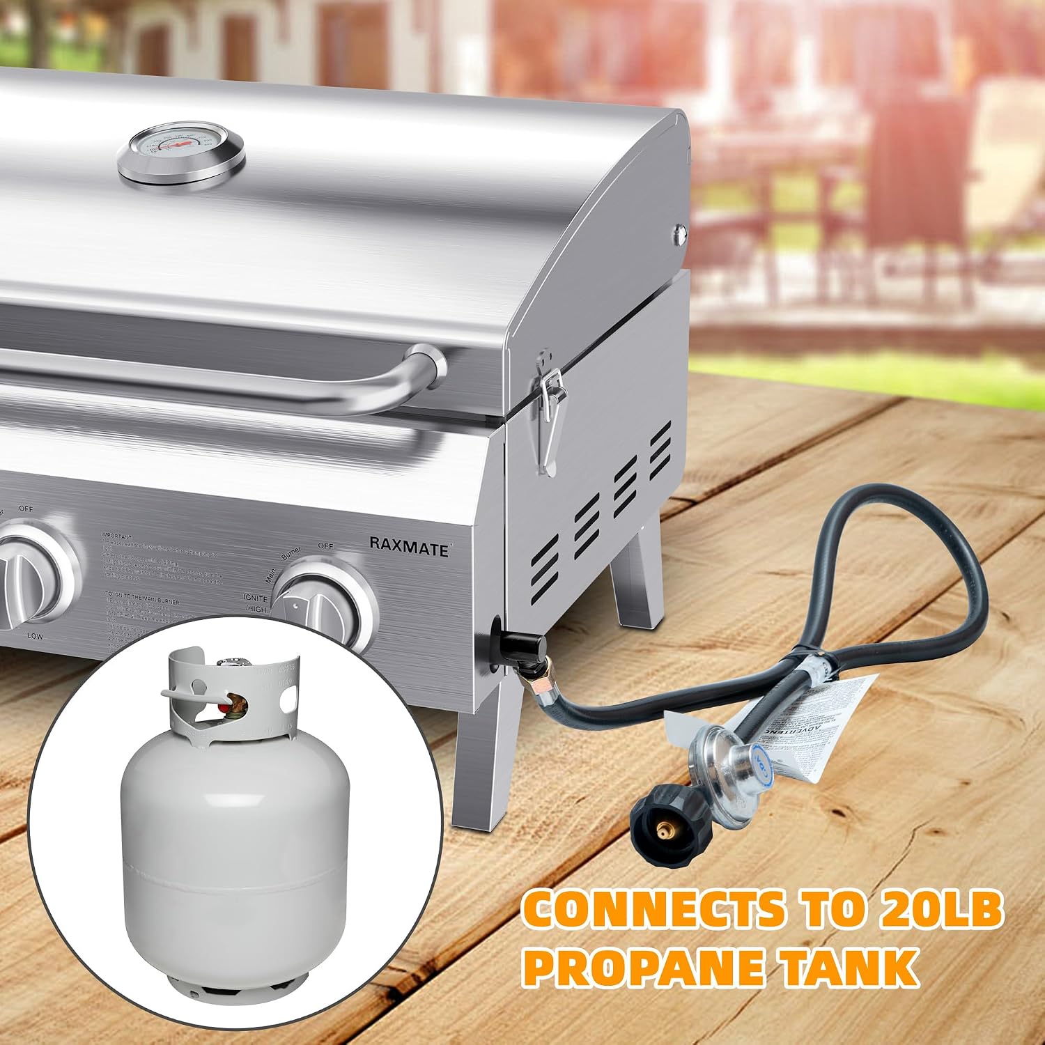Tabletop Gas Grill 3-Burner, 22-inch Portable Propane Grill, 30,000 BTUs Stainless Steel Grill with Foldable Legs, Ideal for BBQ, Camping, Patio, Backyard, Tailgate, and Holiday Gatherings