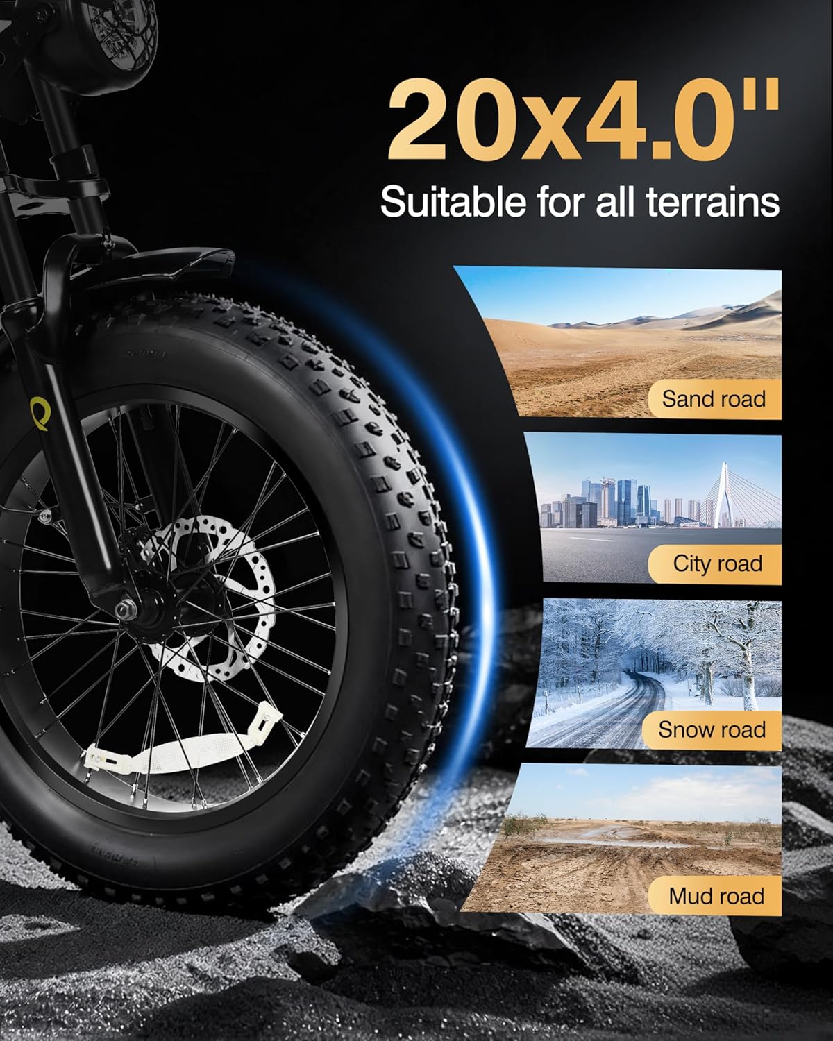 Qlife Electric Bike for Adults/Teens Spark-1500W Peak Motor 20' Fat Tires 28MPH(Unlock to 35MPH) Dirt Bike, 624-1248Wh Removable Battery Ebike, Dual Suspension & Brakes Motorcycle, 21-Speed Bicycle