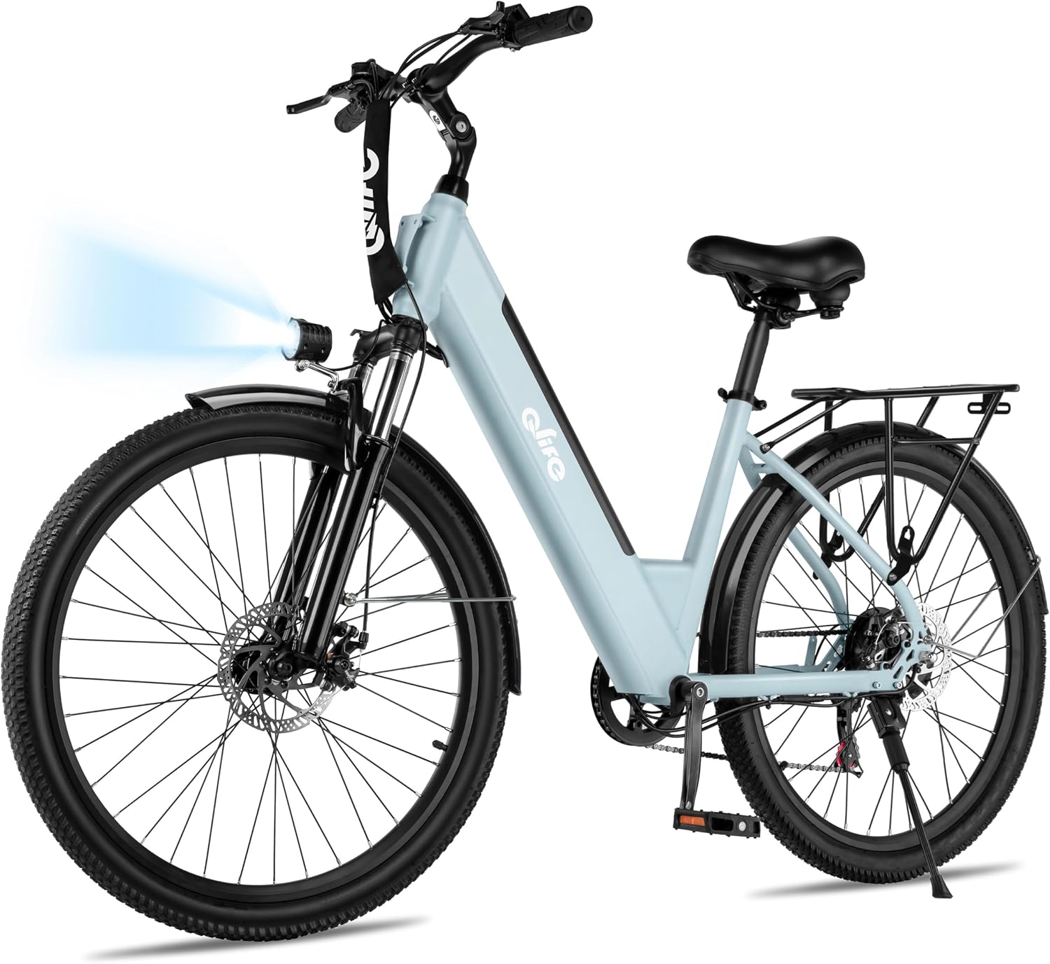 Qlife Cityone Electric Bike for Adults & Teens, Step-Through Commuter Ebike, 1000W Peak Motor, 55-Mile Range, 48V Removable Battery, 26-Inch City Tires, 7-Speed, Up to 25 MPH