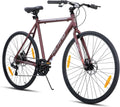 HILAND 700C Road Hybrid Bike, 7 speeds Bikes Urban City Commuter Bicycle with Disc Brake for Men Women Adult Comfortable Bicycle