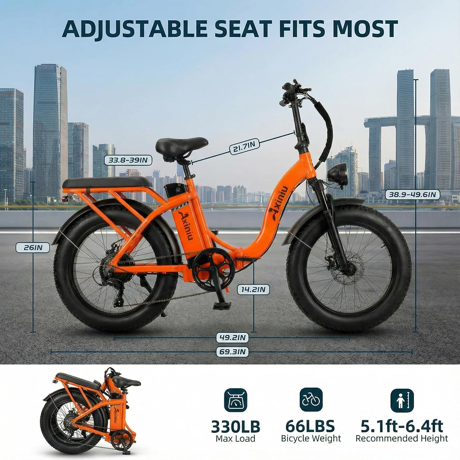 Electric Bike for Adults, 750W Long Range Foldable Ebike with One/Dual Removable Battery, 40-120 Mile/25-30MPH, 20'/16' Fat Tire Electric Bicycle