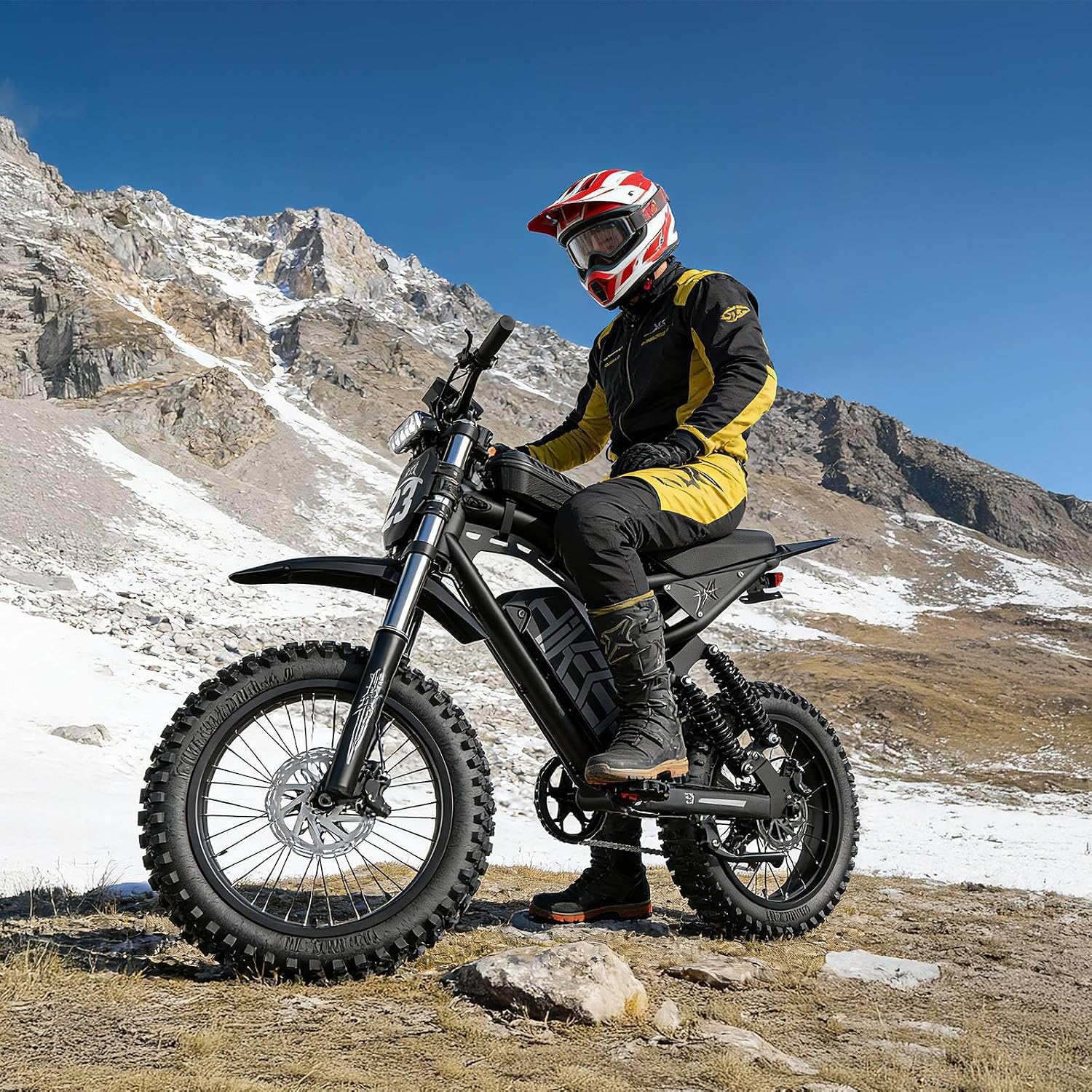 High Power Electric Bike for Adults, 1500W-4000W Peak Ebike with UL Certified Battery, 20' Fat Tire Retro Scrambler Moped Style & Off-Road Electric Motorcycle, Full Suspension