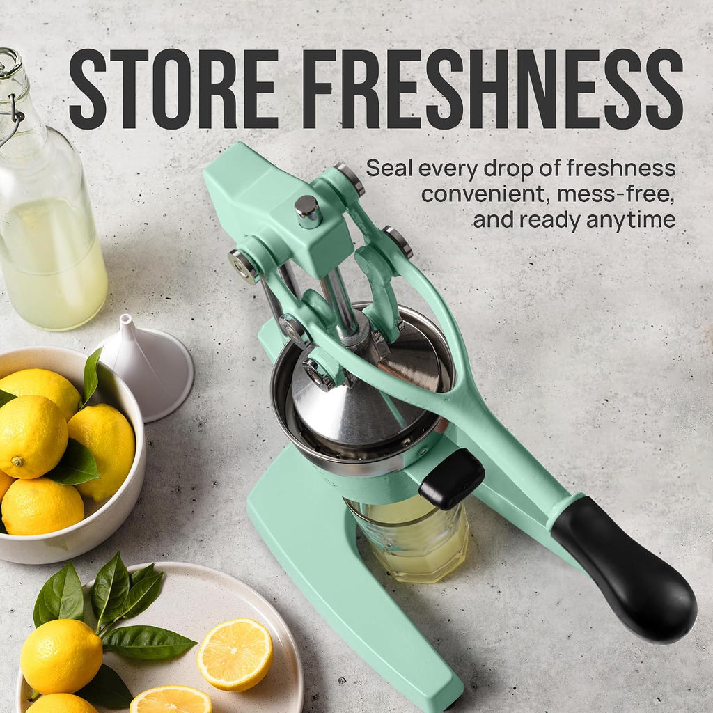 Zulay Kitchen Cast Iron Juicer - Heavy Duty Manual Juicer with Detachable Strainers for Easy Cleaning, Orange Juice Press for Citrus Fruits, Perfect for Bartenders, Juice Lovers & Health Enthusiasts