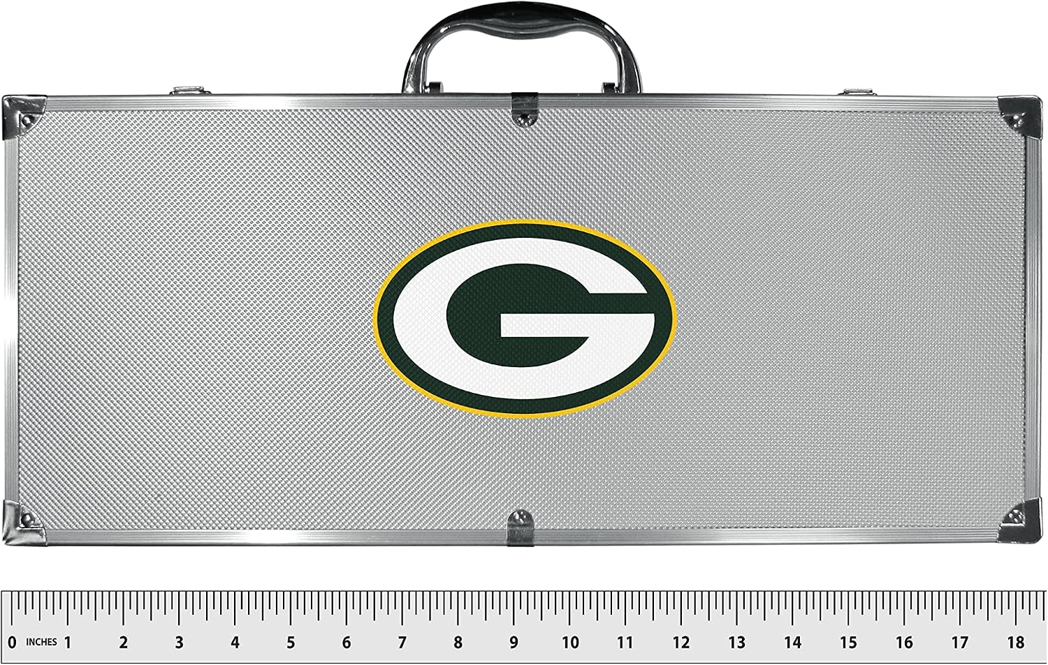 NFL Siskiyou Sports Fan Shop Green Bay Packers Steel Tailgater BBQ Set w/Case 8 piece Gray