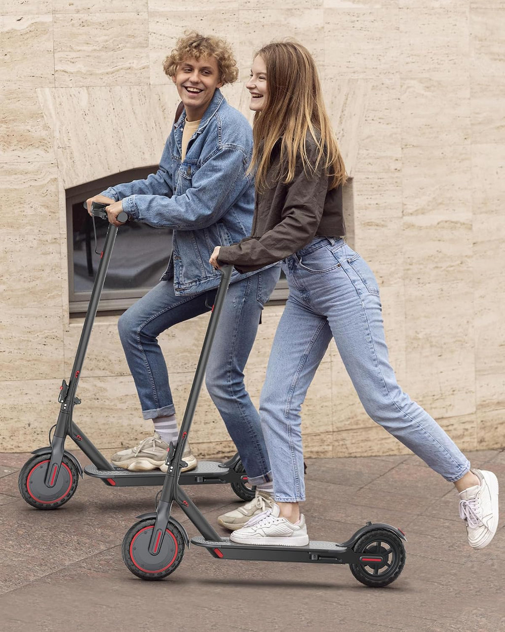 MAXSHOT Electric Scooter for Adults, 8.5/10/14' Tires, 19/22Mph, 350W/500W Motor, 21-28 Miles Range, Folding E-Scooter with Dual Suspension,APP Contro