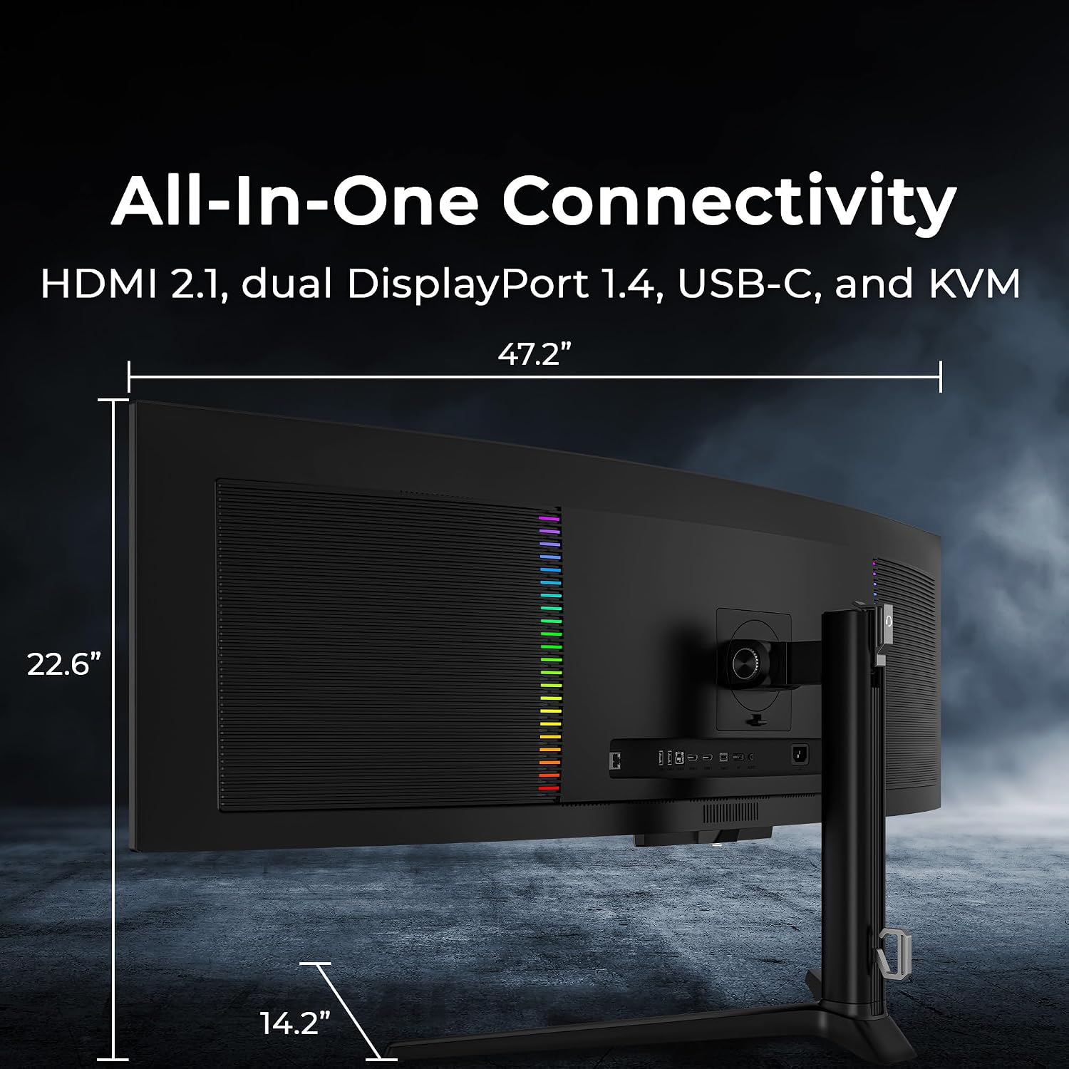 Deco Gear 49' QD-OLED 240Hz Curved Ultrawide Gaming Monitor - 5120×1440 DQHD, 32:9 Dual-QHD Display, 0.03 ms Response, HDR400 True Black, 90W USB-C, KVM, Adaptive Sync, RGB Lighting