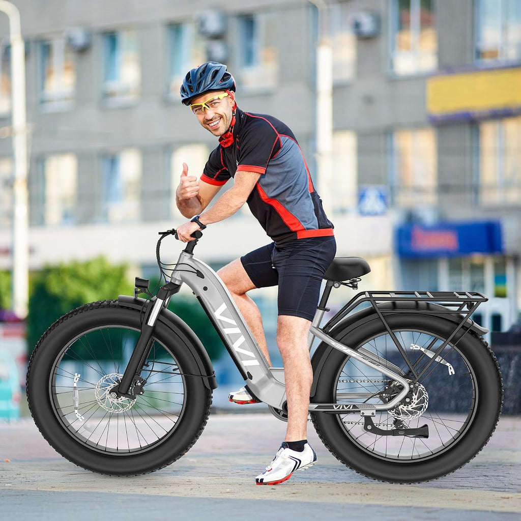 Vivi ACE07 Electric Bike for Adults, 26' x 4.0 Fat Tire Ebike, 750W Motor Electric Bike, 19.8MPH Ebikes for Adults with 48V 720WH Removable Battery, 7 Speed, SGS Certified to UL2849