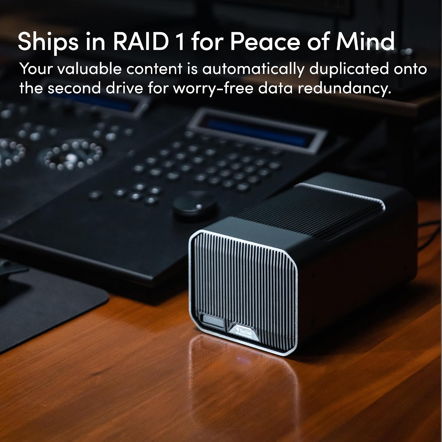 SanDisk Professional 48TB G-RAID Mirror - External HDD, RAID with Redundancy, Thunderbolt 3, USB (10Gbps), 7200RPM Ultrastar Hard Drive, Up to 260MB/s Read in RAID 1 - SDPHH2H-048T-NBAAD