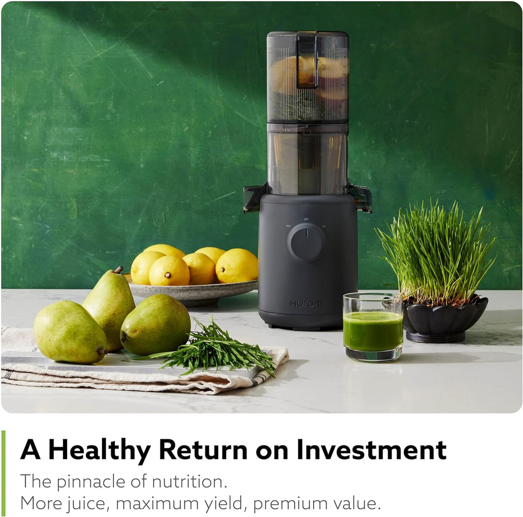 Hurom H310 Easy Clean Slow Juicer, White | Compact | Quiet Motor | Hopper Fits Whole Produce | Scrub Free | Easy Assembly | Cold Press Masticating Juicer