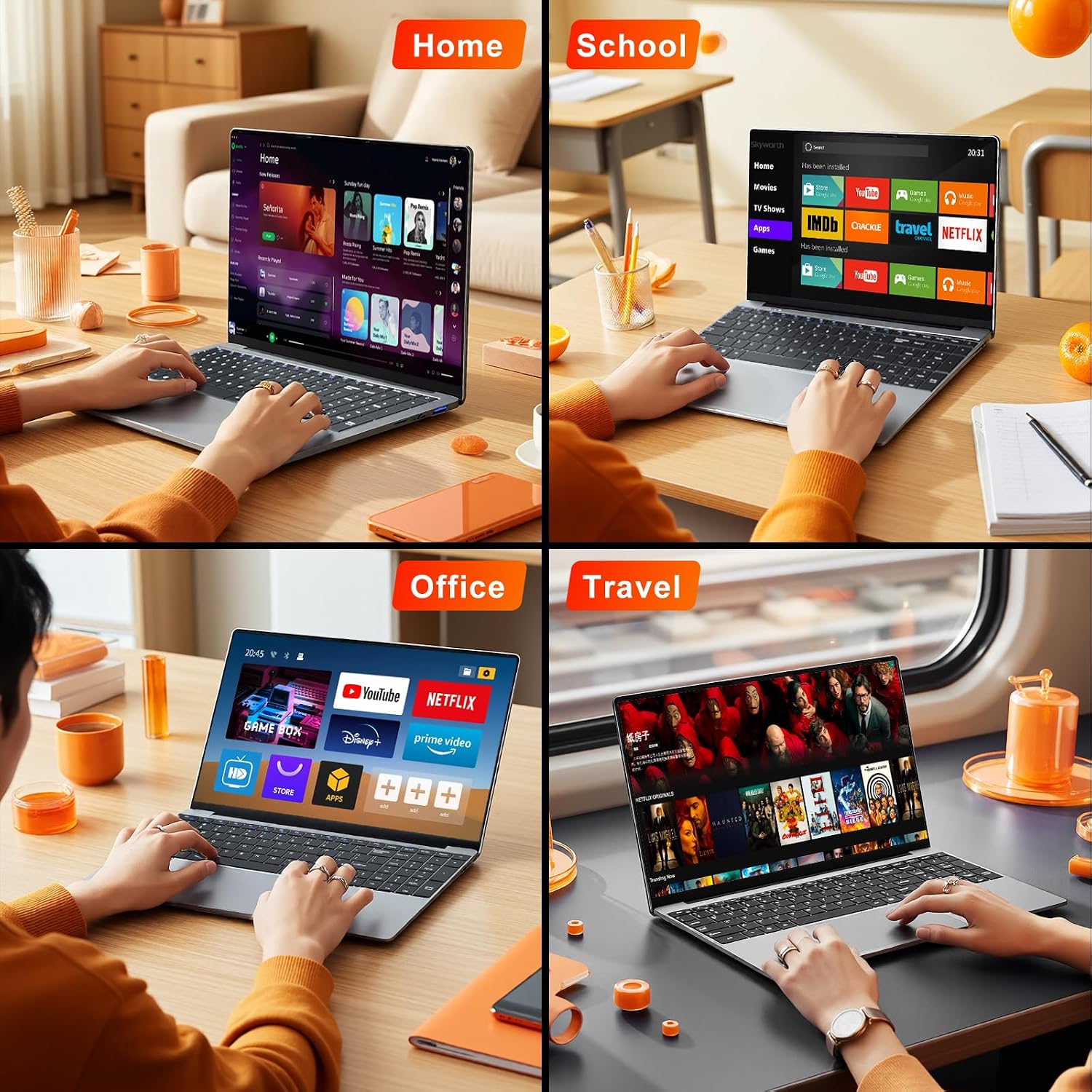 Laptop, 2026 Laptop Computer Core M3-6Y30 CPU, 8GB RAM 256GB SSD, Lap top with 180°Open, UHD Graphics, 15.6' IPS 1080P, WiFi 5, BT4.2, 5000mAh Battery, Win 11/Office Laptops for Student Work
