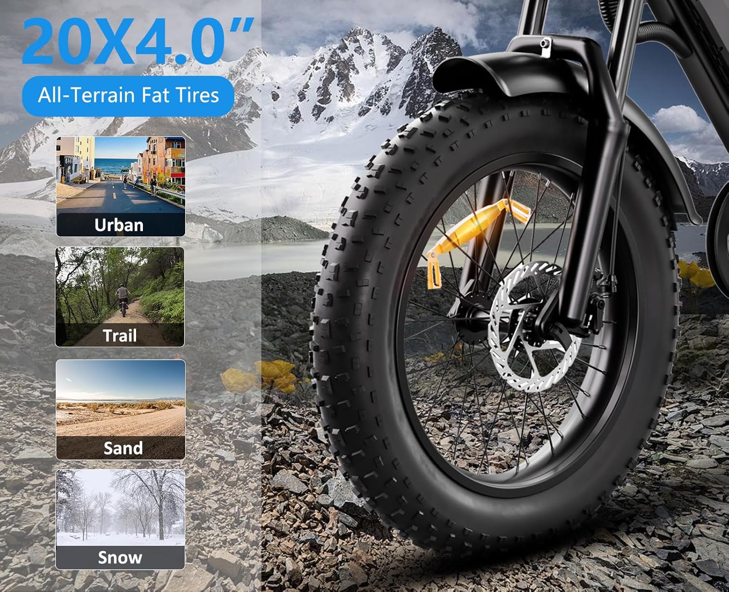 HAPPYRUN Electric Bike,1500W 48V,18Ah E Bikes for Adults Electric 60+ Mile 32MPH Top Speed Electric Motorcycle All Terrain Fat Tire Electric Dirt Bike G50