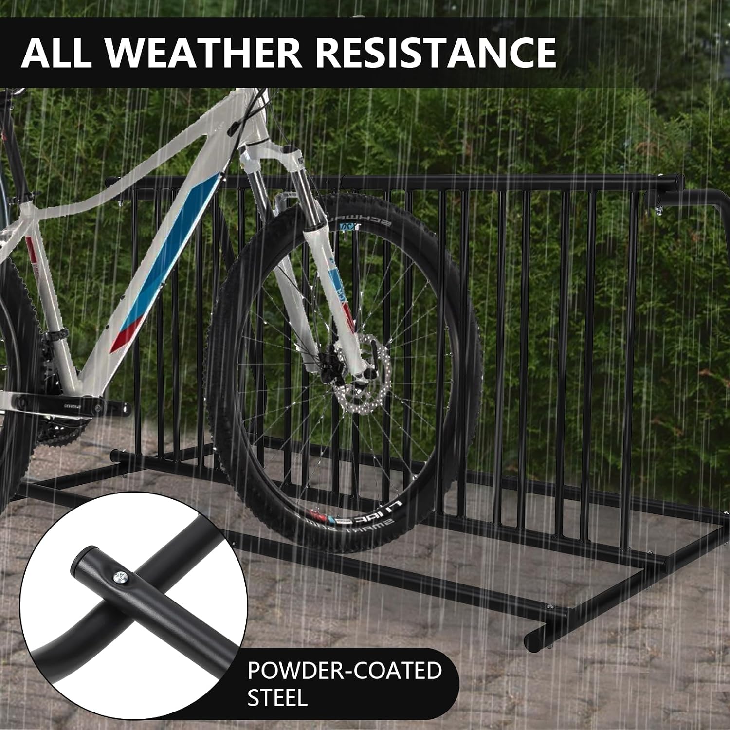 Garvee Commercial Floor Bike Rack Stand, Grid Bike Rack Ground, 10-Bike Capacity Dual Sided Bicycle Storage Stand Floor Parking Stand for Garages, Stores, Schools & Universities Power Coated Steel