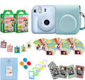 Fujifilm Instax Mini 12 Instant Camera + Pro Design Accessory Bundle with Protective Case, Magnetic Frames, Album, Frames Design Kit (40 Sheets) (Pastel Blue)