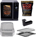 GE Profile™ Smart Indoor Pellet Smoker + Accessories Bundle, Includes Four 1lb Bag, Strainer, 20-pack of Drip Pan Liners, and Prep Tray, Stainless Steel, Carbon Black