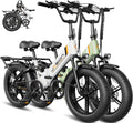 Jasion X-Hunter ST Foldable Electric Bike, 20' Fat Tire, 71Miles & 30+MPH Ebike, 1400W Peak Motor, 624WH Removable Battery, Full Suspension E-Bike for Adult, Step-Thru & Hydraulic Disc Brakes Bicycles