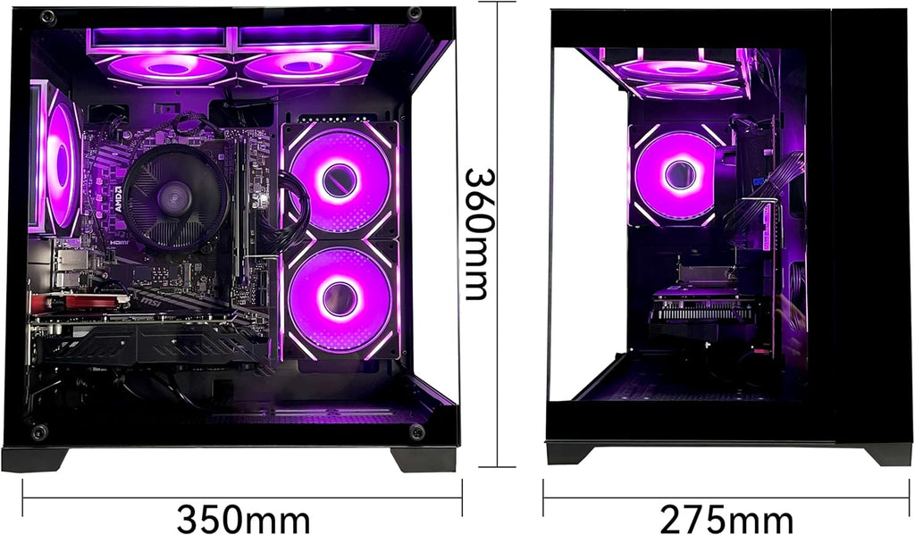 SKYESEV Gaming Desktop Computer PC,AMD Ryzen 5 5600,RTX3050 6GB,32GB DDR4 RAM and 1TB M.2 NVMe PCle,ARGB Fan,WiFi,Game Design Office Console,Sea View Room, Gaming PC Tower