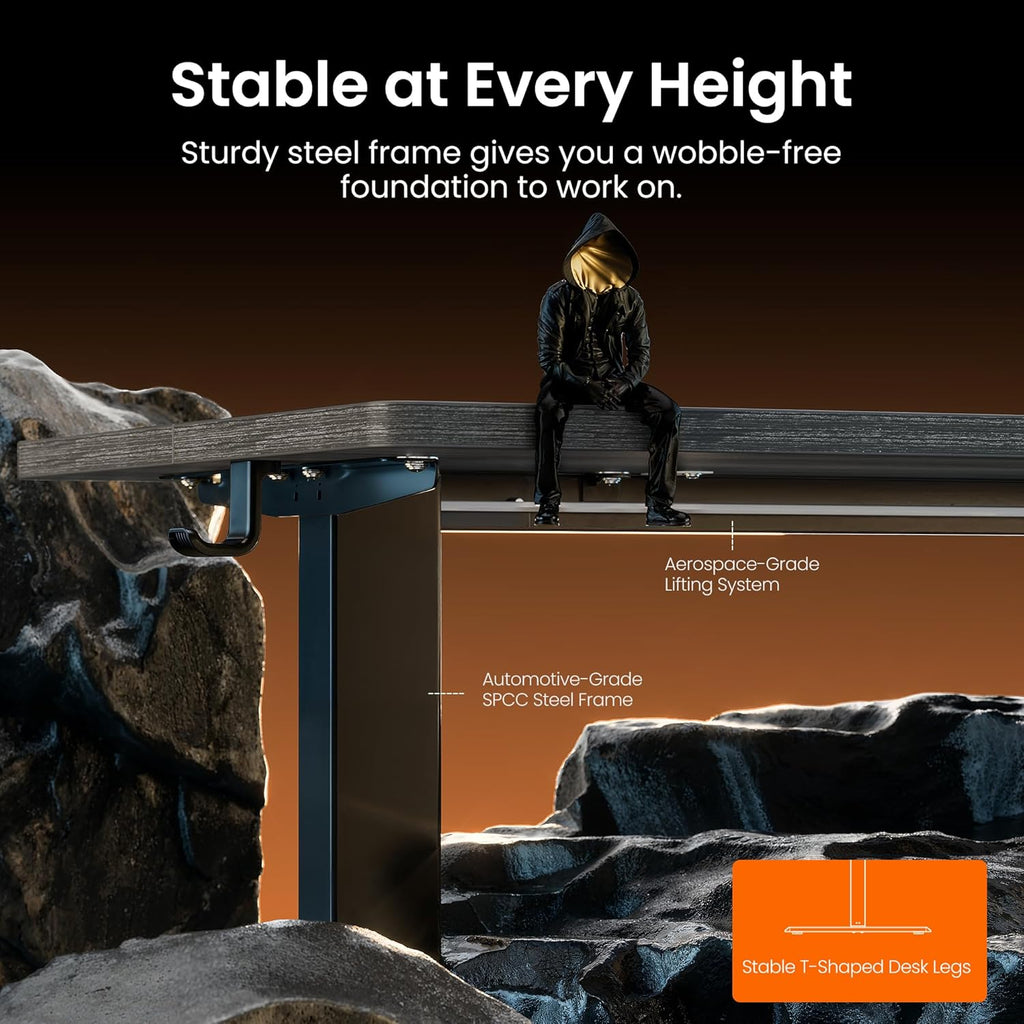 ErGear Height Adjustable Electric Standing Desk, 48 x 24 Inches Sit Stand up Desk, Memory Computer Home Office Desk, Grey