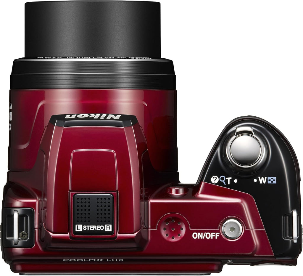 Nikon Coolpix L110 12.1MP Digital Camera with 15x Optical Vibration Reduction (VR) Zoom and 3.0-Inch LCD (Red)