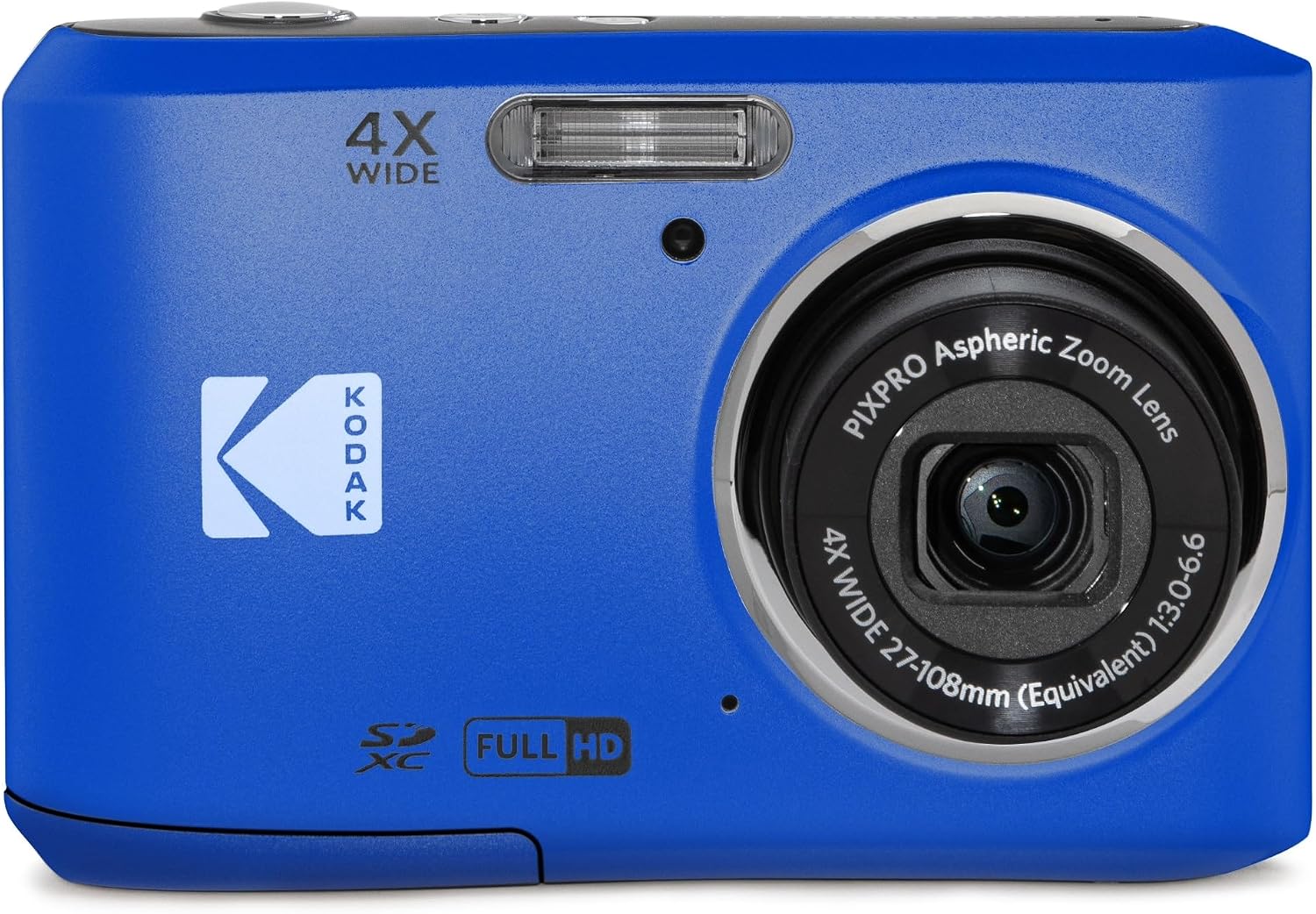 Kodak PIXPRO FZ45 Friendly Zoom 16MP Full HD Digital Camera, Bundle with 32GB Memory Card and Camera Bag, Flexible Tripod, and Card Reader (Blue)