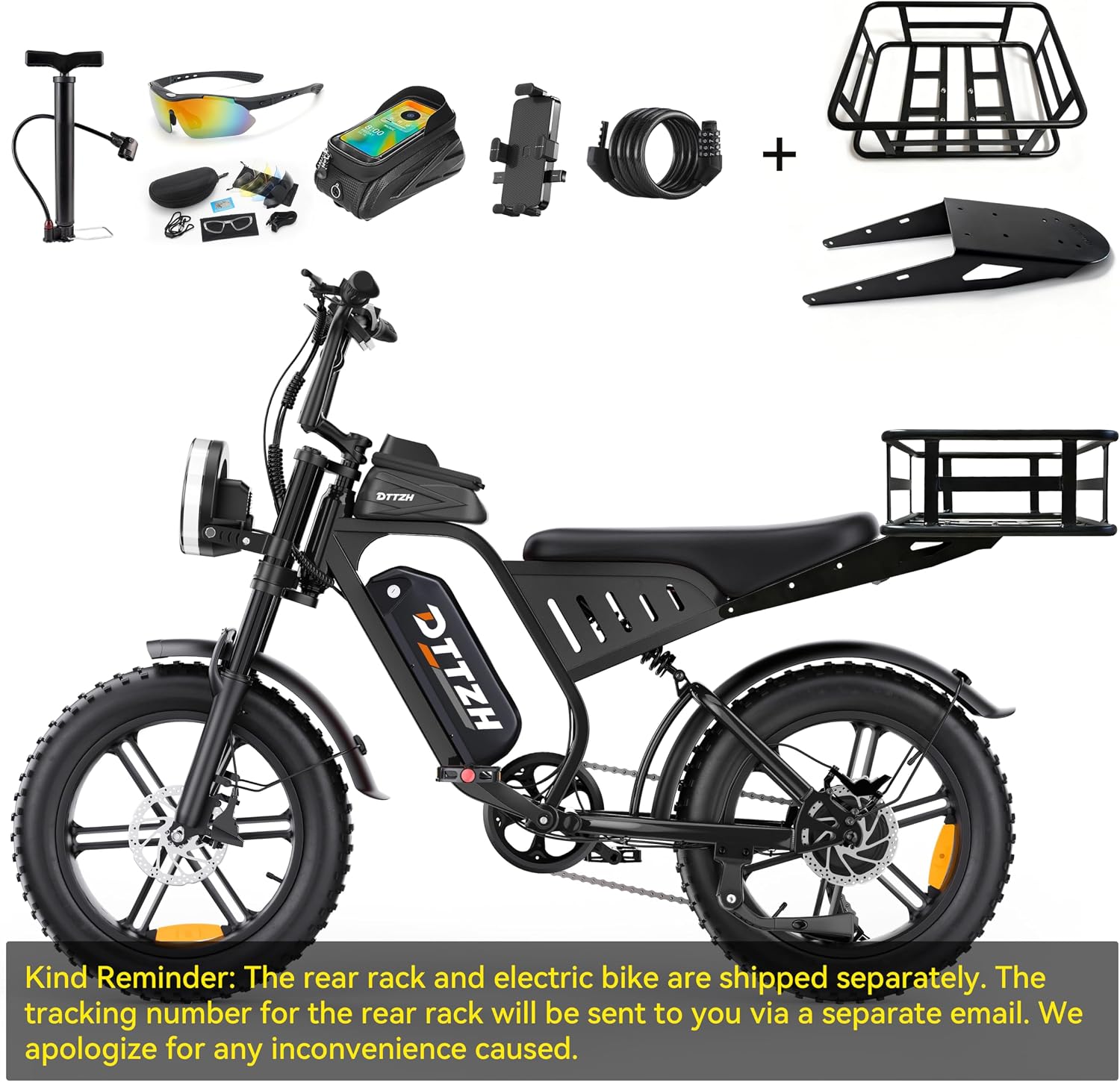 DTTZH F6/F6S/F6PRO Electric Bike for Adults with NFC & Password Unlock, 4000/2000/1500W, 50/40/33MPH, 60V 30Ah, 48V 15/25Ah E-Bike, 100-60 Miles Electric Motorcycle, 20' Fat Tire Electric Dirt Bike