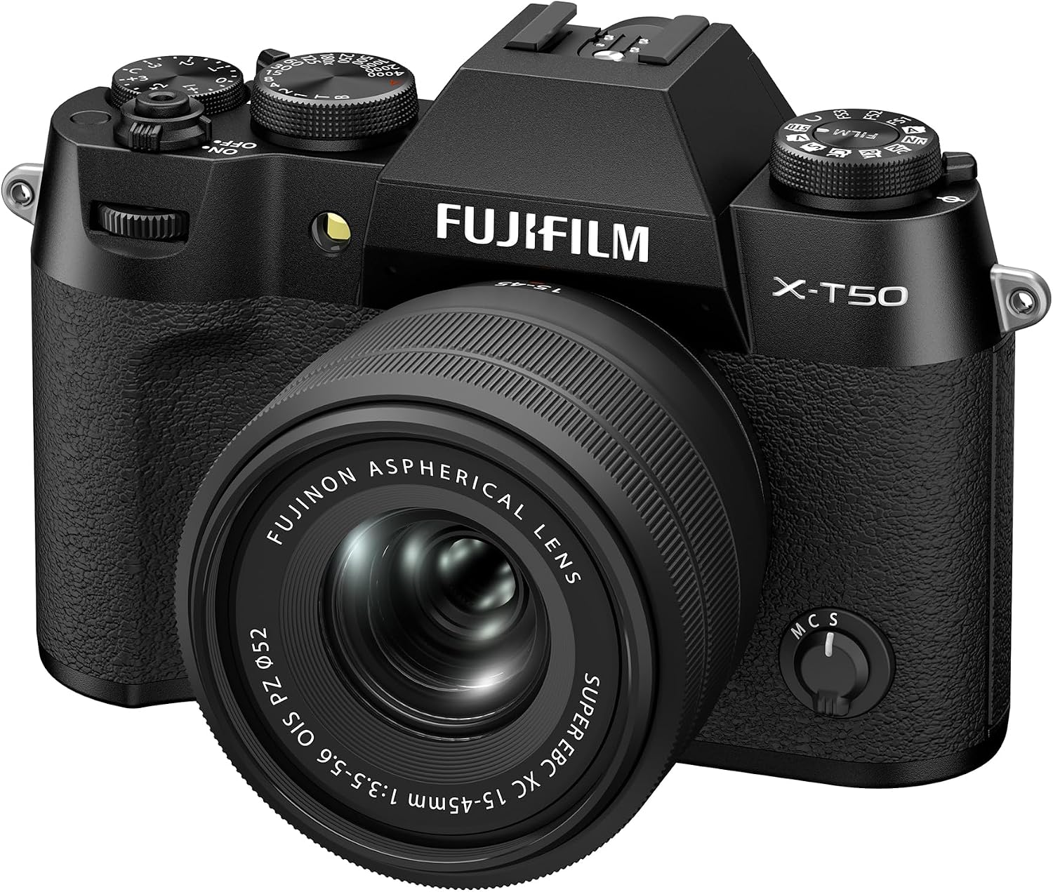 Fujifilm X-T50 Mirrorless Digital Camera XC15-45mmF3.5-5.6 OIS PZ Lens Kit - Black