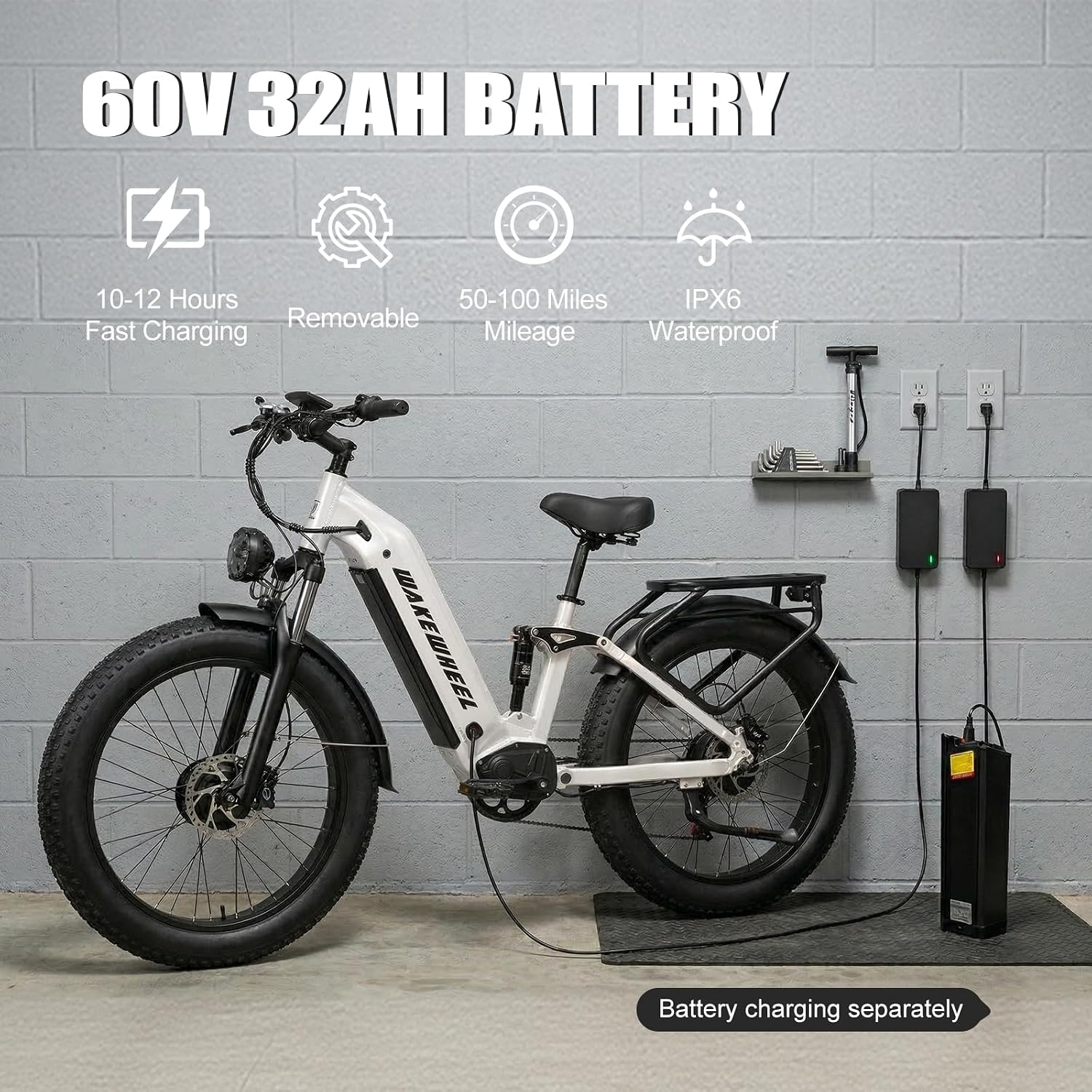 Peak 8000w Electric Bike for Adults, 60V Battery Ebike, Fat Tire & Long Range Electric Bicycles, 210Nm Mountain Bike Full Suspension, Hydraulic Brake Electric Bicycle