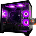 SKYESEV Gaming Desktop Computer PC,AMD Ryzen 5 5600,RTX3050 6GB,32GB DDR4 RAM and 1TB M.2 NVMe PCle,ARGB Fan,WiFi,Game Design Office Console,Sea View Room, Gaming PC Tower