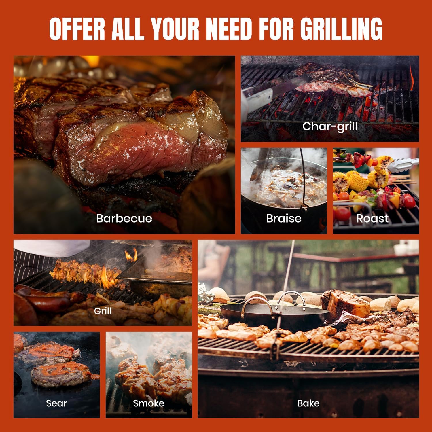 Z GRILLS Wood Pellet Grill & Smoker 8-in-1 Pellet Grill with Automatic Temperature Control，Meat Probes，572 Sq. in Area for Backyard Camping Outdoor Party,Bright Black