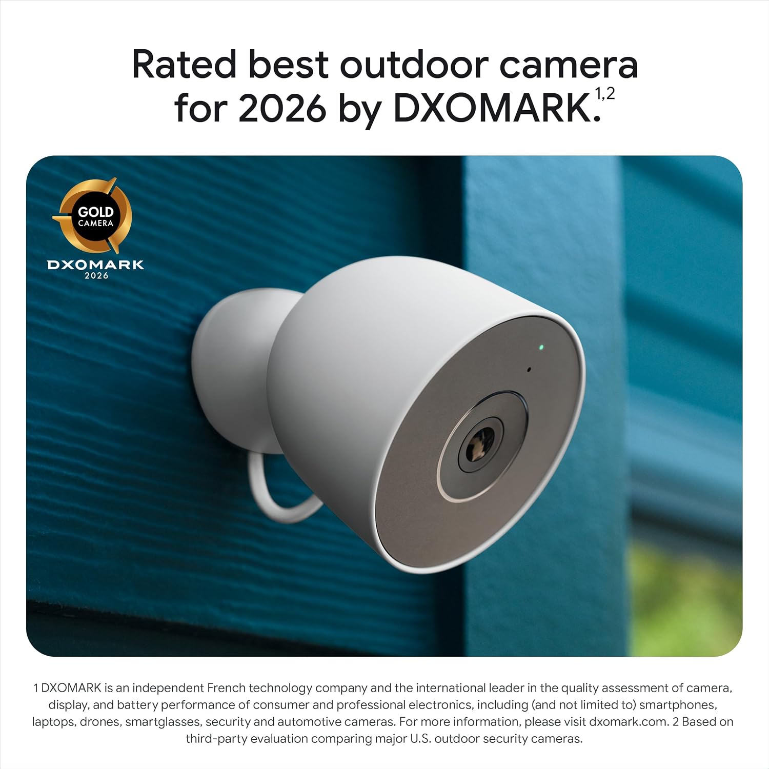 Google Nest Cam Outdoor (Wired, 2nd Gen) - Security Camera with 2K Video and Gemini, Night Vision, 2-Way Audio - Works with Google Home - 2025 Model - Hazel
