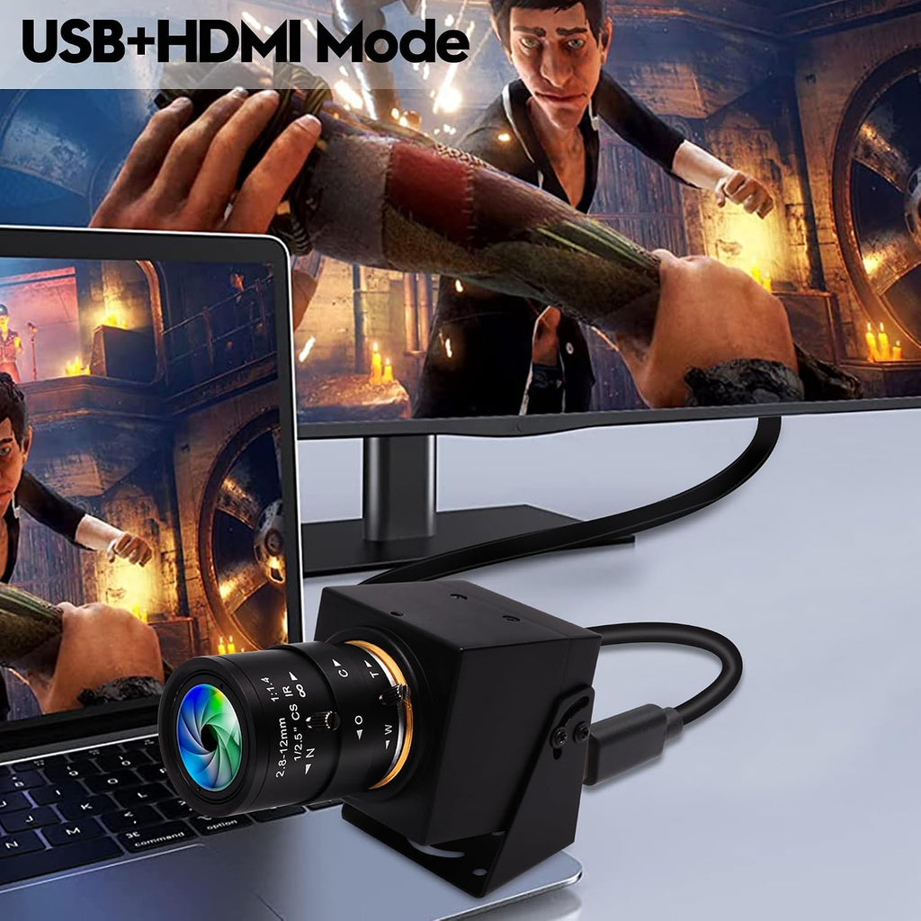 1080P HDMI Camera 4K USB Webcam for Live Streaming 30FPS 4X Optical Zoom Lens USB HDMI Simultaneous Output Video Camera Close-up PC Camers Plug and Play for Linux Raspberry Pi Jetson Nano