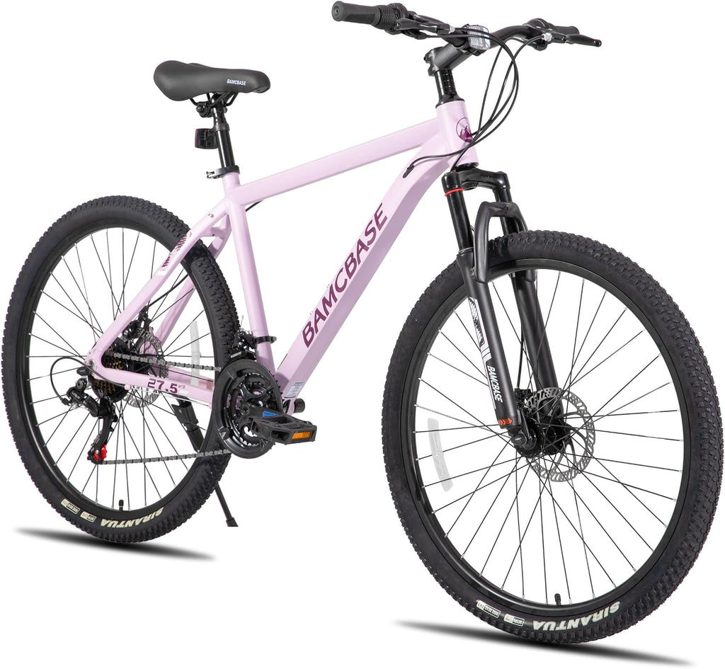 HILAND 26 27.5 Inch Mountain Bike, Mens and Womens Aluminum Frame MTB with 21 Speeds, Dis Brake, Hardtail Bicycle for Adults